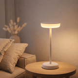 «Pasi» de la tablette sans fil pour l'extérieur et à l'intérieur, en métal et en plastique en blanc, dimmable, avec une fonction tactile et mémoire, environ. 26 cm de haut en situation