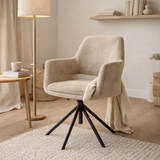 Fauteuil katy - tissu aurore velours du foie - pied tournant en situation