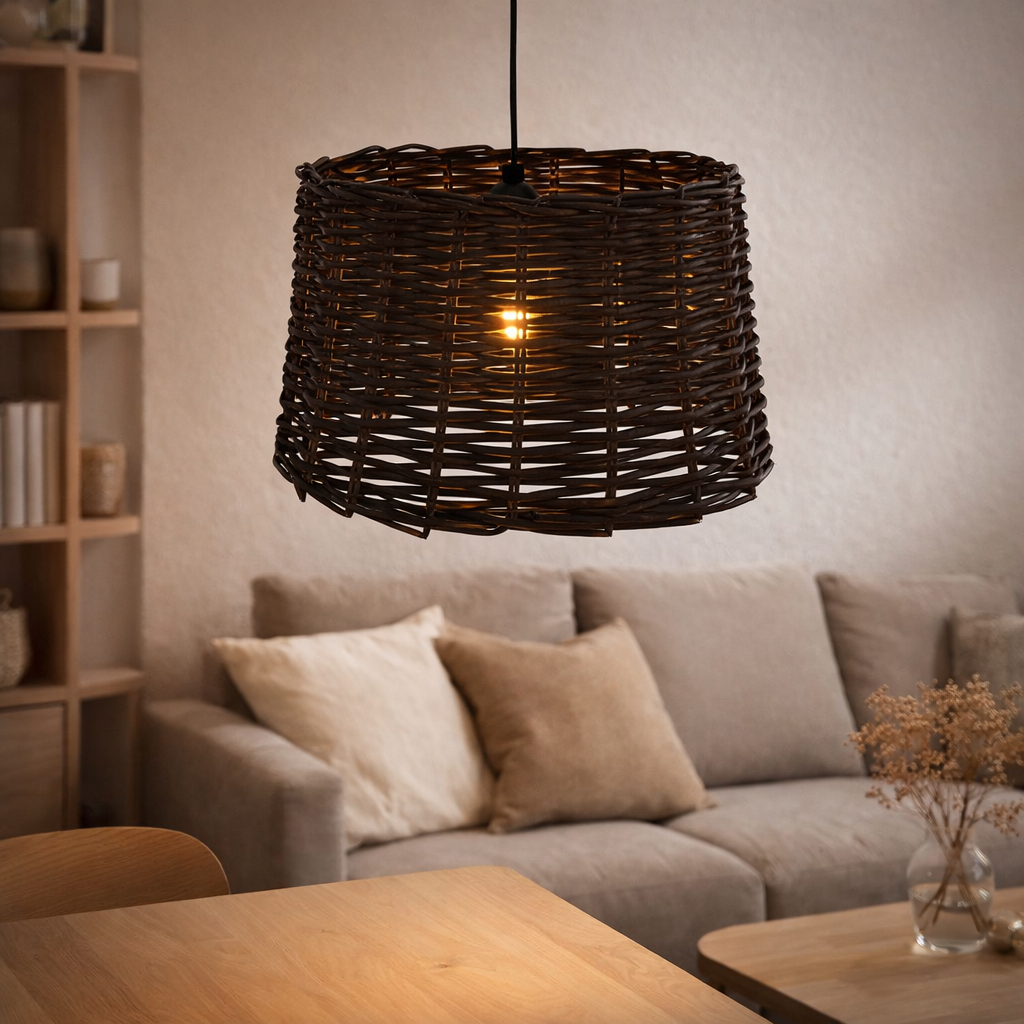 Lampe pendentielle Korb D: 38 cm panier en situation