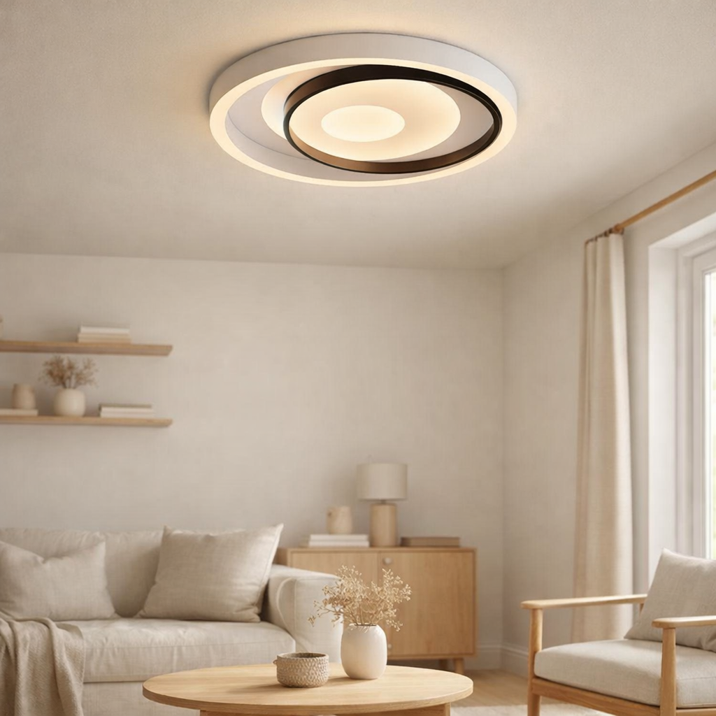 LED PLACE LED EFFET 3D Malea Ø 49 cm, avec de nombreuses fonctions, y compris la télécommande en situation