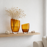 grand vase en verre, cristal clair, ambre, BULED 30 AMBER Verre de 9 mm d'épaisseur en situation