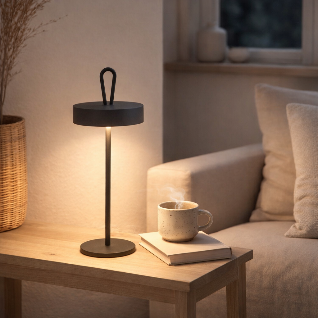 Lampe de batterie LED lampe magnétique ella pour l'extérieur et à l'intérieur, en métal et en plastique en gris, 35 cm de haut en situation