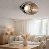 Spot d'installation LED Taro Ø 9,4 cm, 10 cm de profondeur, en métal colorant en aluminium, 6 watts, blanc chaud en situation