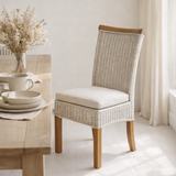 Chaise de salle à manger chaise rotin table de table de salle à manger blanche Perth Nature rattan Nature Nucleus durable en situation