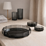 Grand bol ou récipient de luxe moderne-classique, design élégant, LENOX 05 Gris en situation