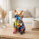 Polyresin Bulldog coloré en situation
