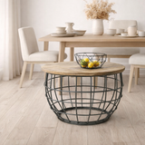Table d'appoint table basse durable table de salon rond lexington Ø 55 cm cadre en métal solide en situation