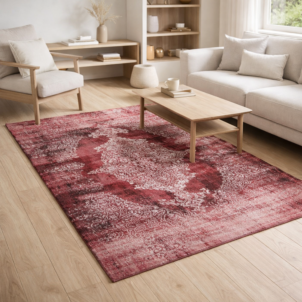 Tapis Eco - Margaux - Tapis rouge en situation
