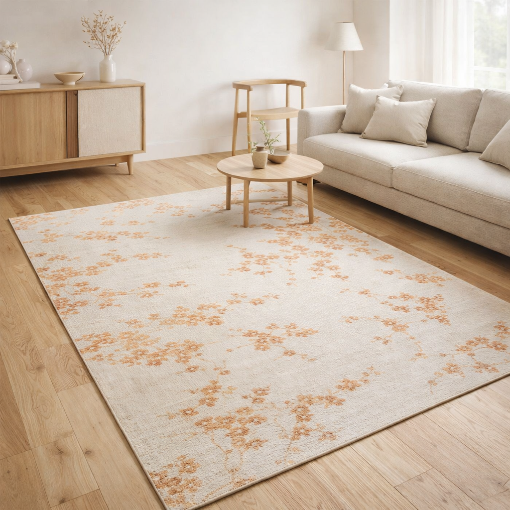 Tapis Eco - Petal Dew - Tapis beige en situation