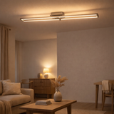 Lampe à plafond CCT LED + BANTY RVB-Backlight avec de nombreuses fonctions, 115 cm de long, y compris la télécommande en situation