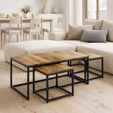 Table basse lot de 3 tables d'appoint structure métal Ontario en situation