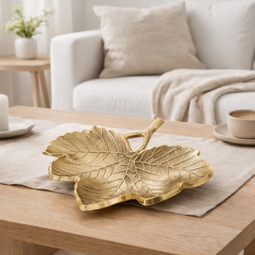 Boîte maître de feuilles décorative BOLL DE 18 PARTES BOLS ENFAGE ALIMINUM GOR OU SIGNE LAGE Shelt en situation