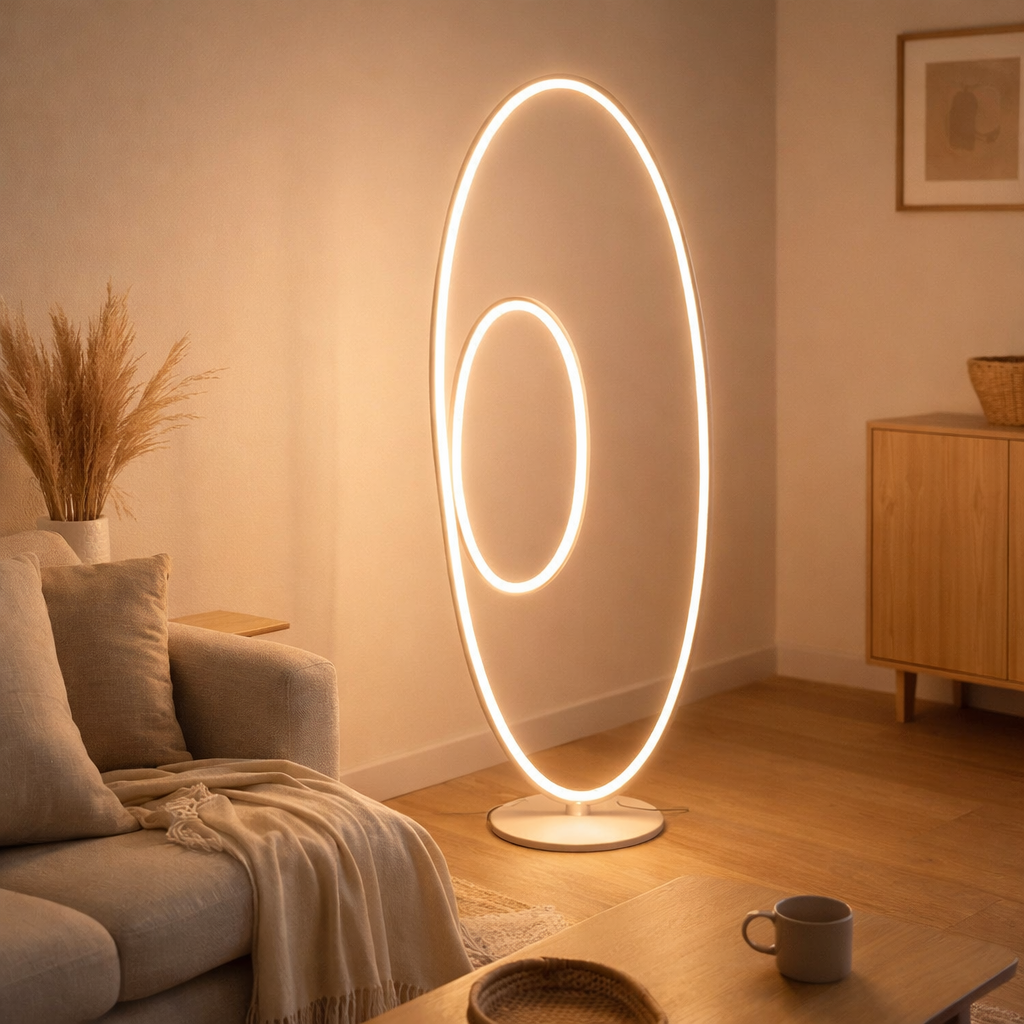 Lampadaire LED h:120cm blanc Odrive en situation