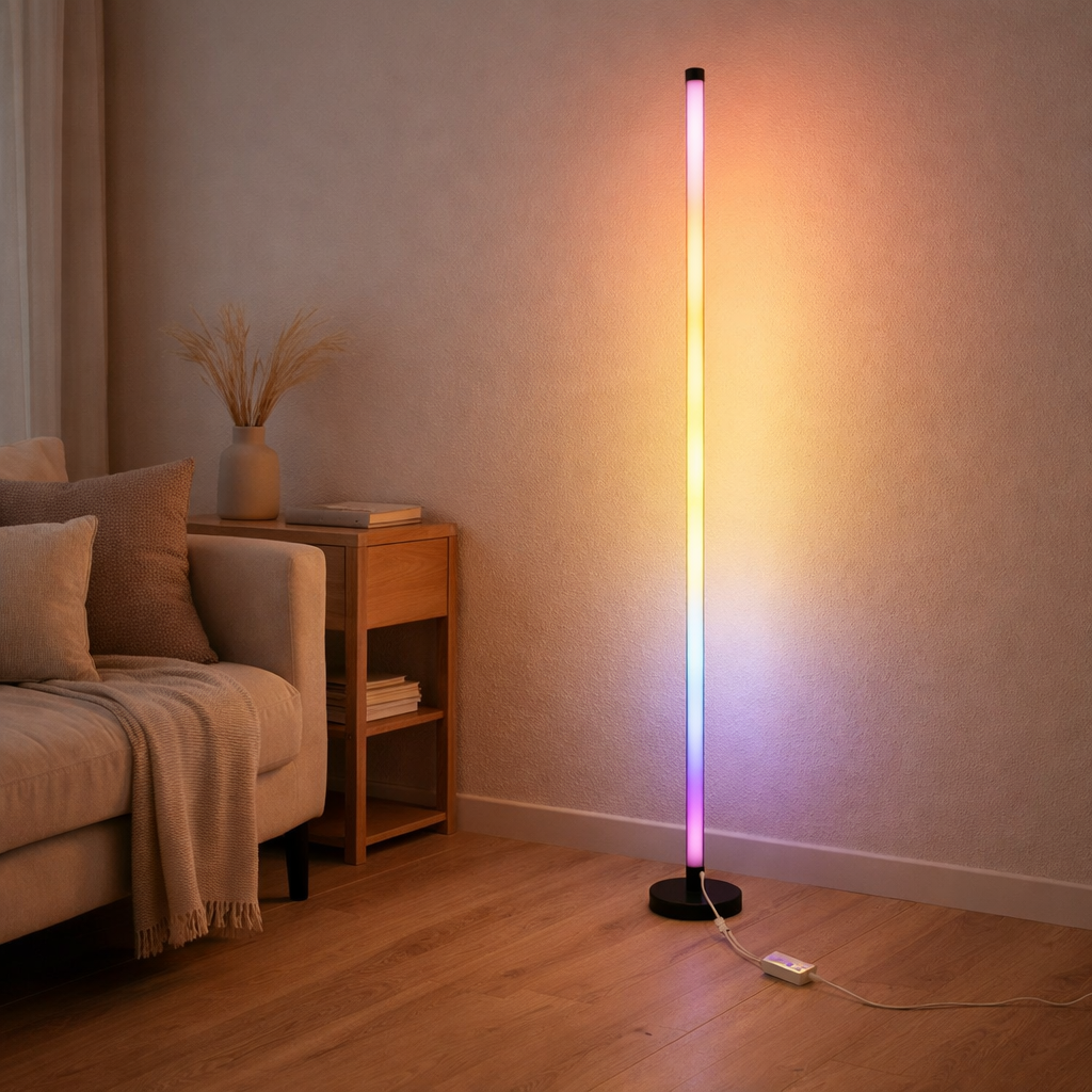 LED-Digito Defosthlock Motion Light 150 cm de haut, en métal et en plastique, coloré, planche à LED, éclairage pour le salon, la salle à manger ou le bureau en situation