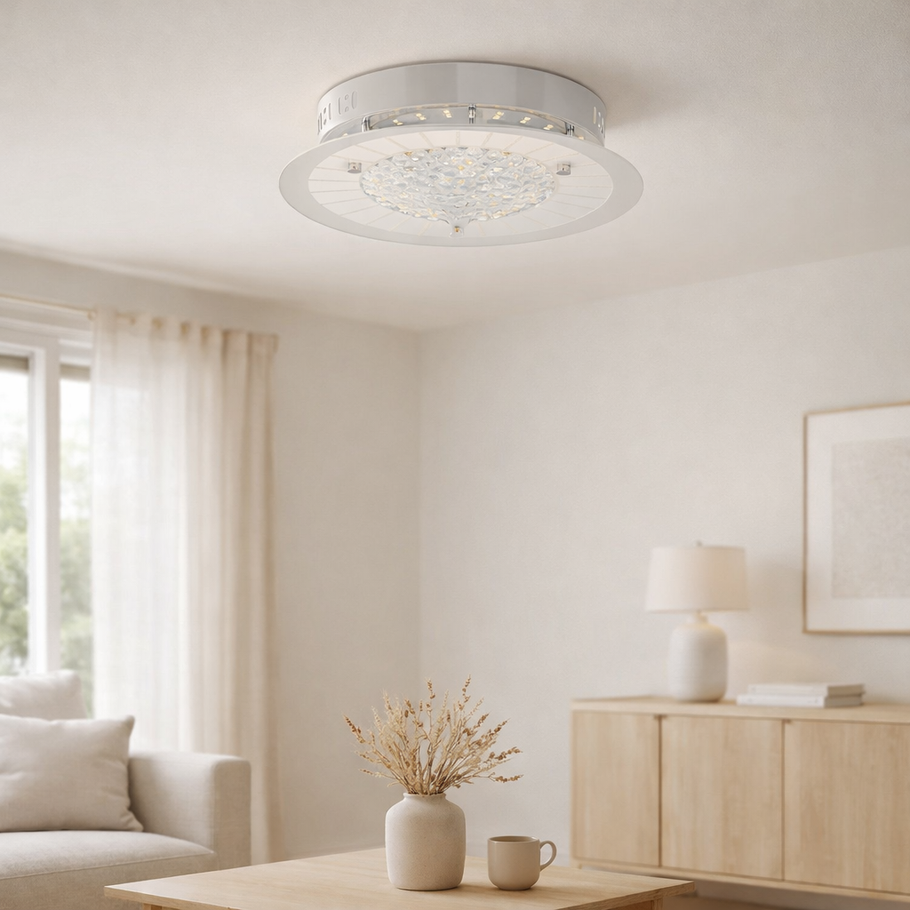 Plafonnier LED Chur effet cristal en situation