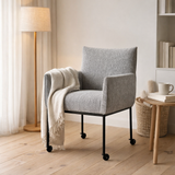 Fauteuil géant - tissu oasis gris, skate wielen en situation