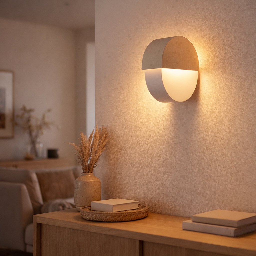Lampe murale LED Sobrio, en métal et en plastique en anthracite, avec LED intégré en situation