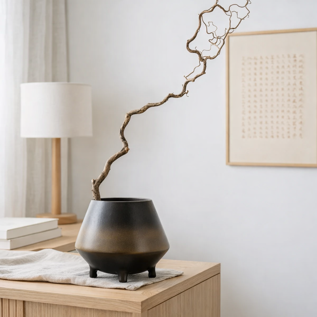 Nouveau bol design haut de gamme en céramique moderne East + West, OTA15BB en situation