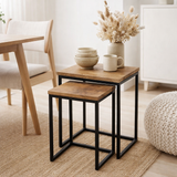 Table d'appoint Ensemble de table en bois 2 pièces table basse de table de salon en situation