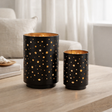Solder Tealight Masterbox 16X 2 Set Starry Sky Candlers Around Black Gold en situation