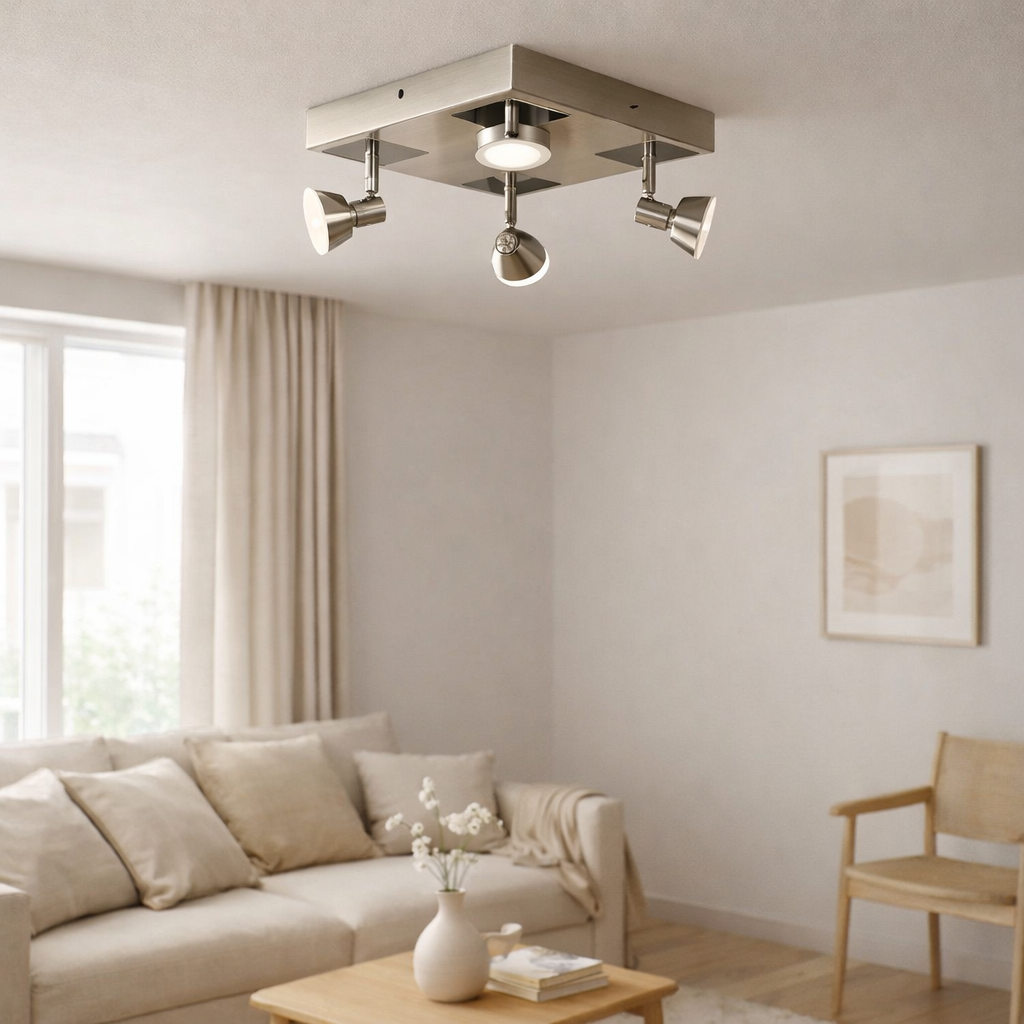 Plafonnier 4 LED Jericho d:28cm en situation