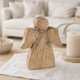 Decof Figure Angel Wooden Figure 15x13cm Master Box 36 Pieces de décoration de Noël Lucky Angel Wood Mango en situation