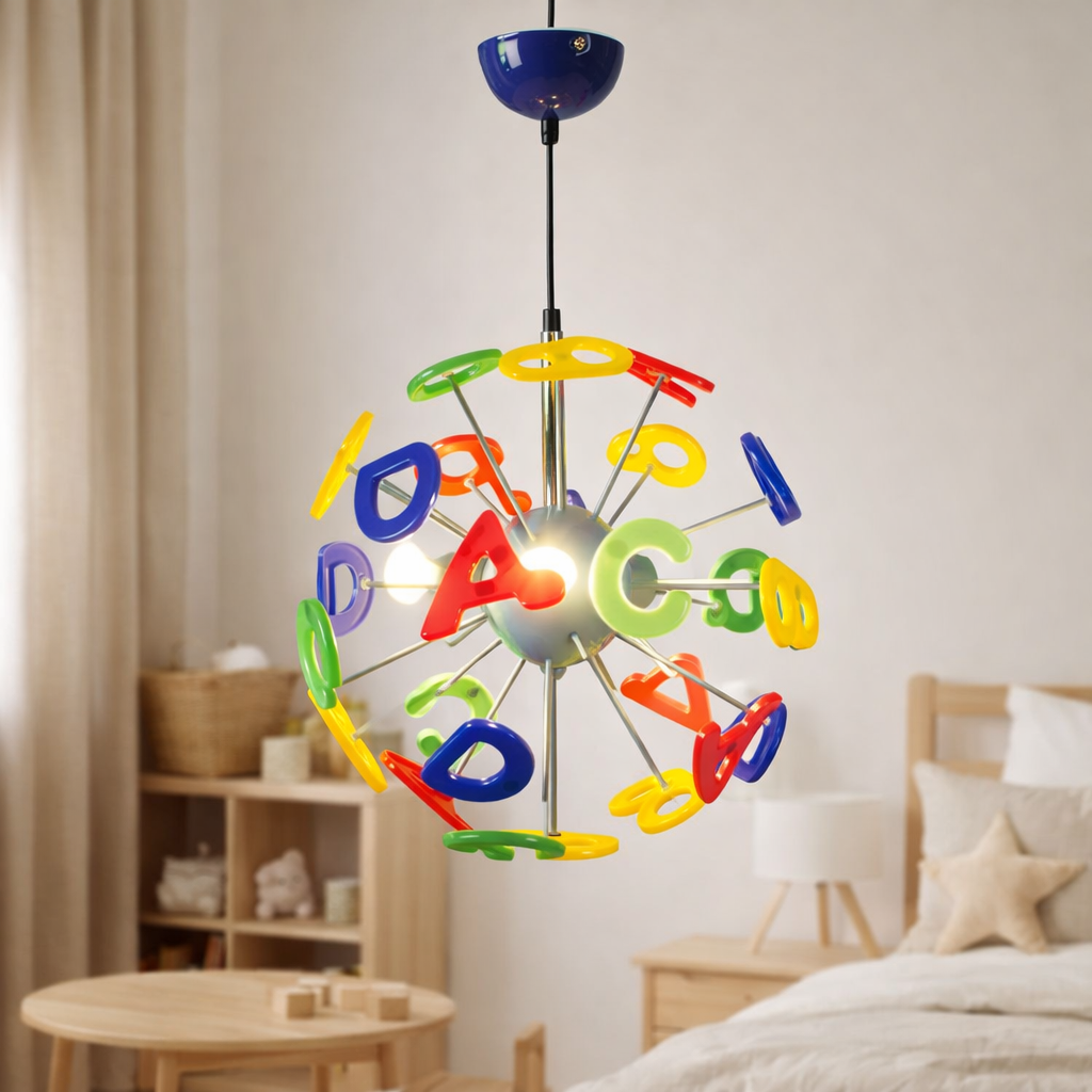 Pendentif enfant kizi Ø 40 cm, en métal et en plastique, coloré, e14 en situation