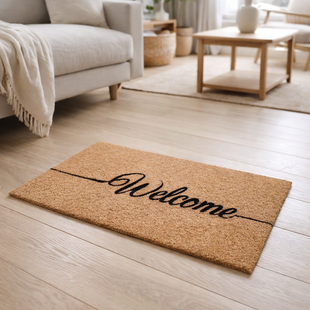 Tapis coco 60 x 40 cm paillasson paillasson paillasson tapis anti-poussière porte d'entrée en situation
