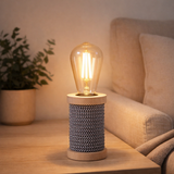 Lampe de table à LED Max y compris la lampe noire / blanc h: 12cm en situation