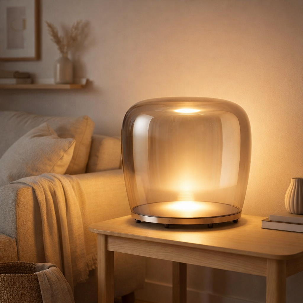 Lampe de table à LED Smoky D: 43 cm en situation
