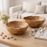 Bol en bois décoratif en bois Ø25 ou 30 cm H6cm rond Original Mangolz solide en situation