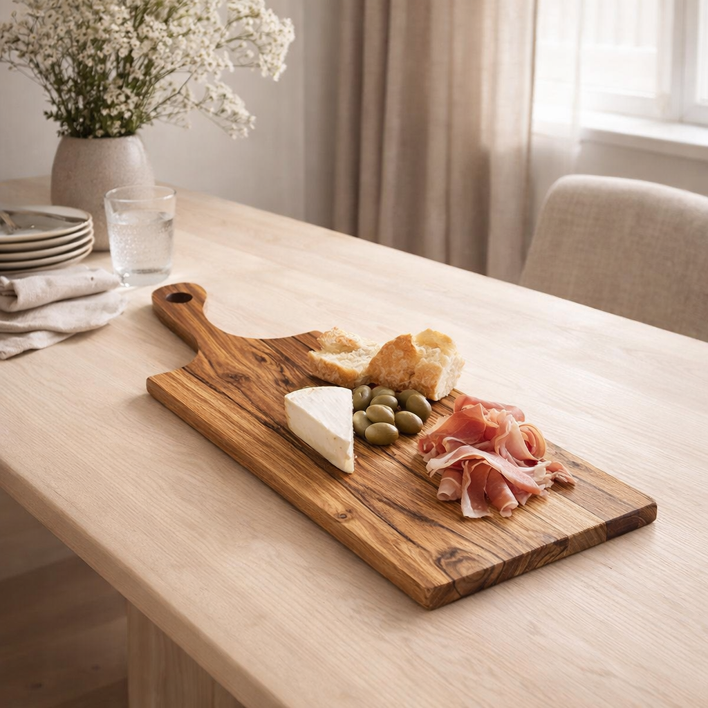 Planche de service Boîte maîtresse en bois en 6 parties plateau décoratif odin 70x20cm planche décorative acacia solide en situation