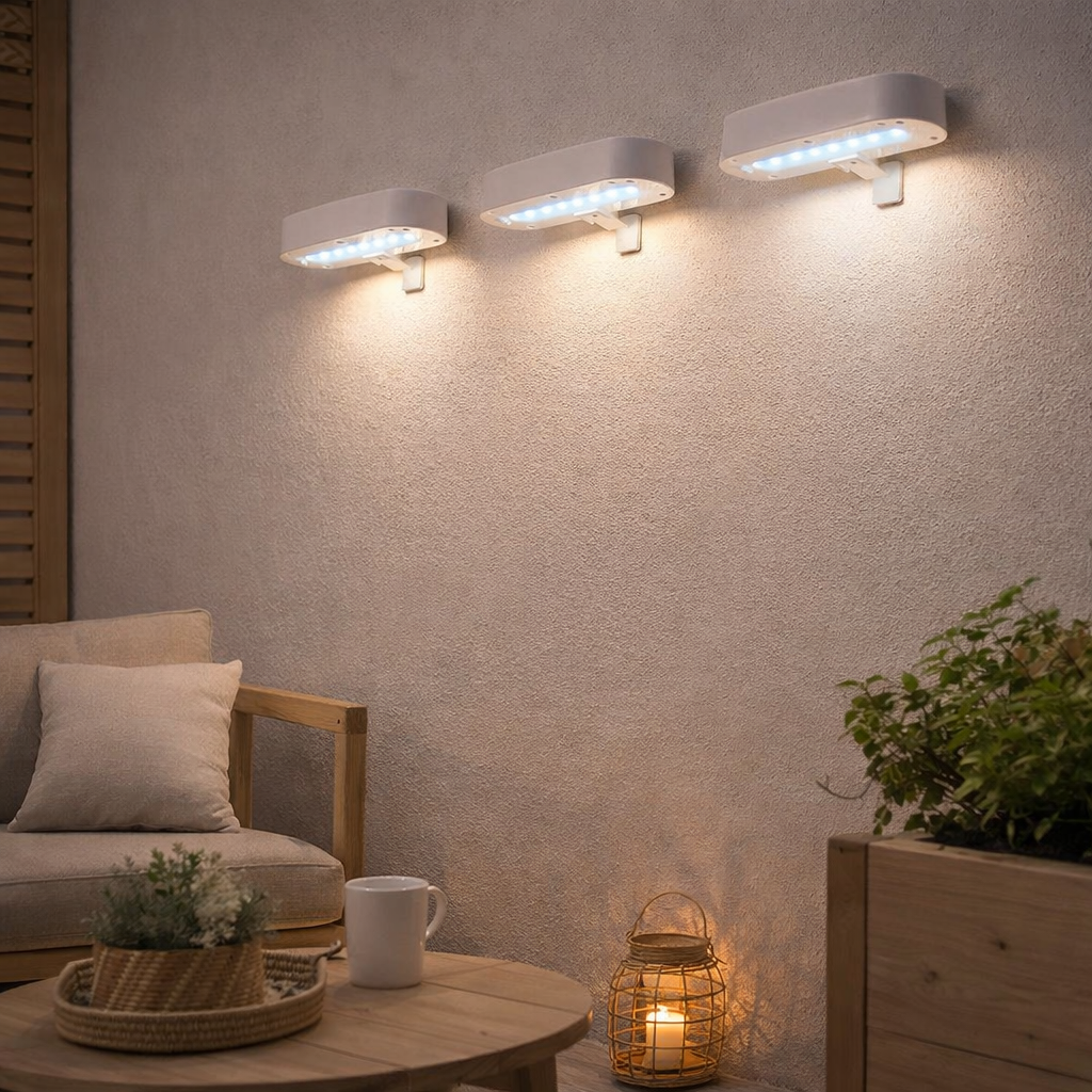 Lampe solaire LED Garden Light (3 sets) blanc en situation