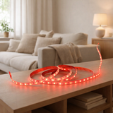 LED Stripe env. 5 m de long, avec 2 liants flexibles et alimentation en fiche; 300 LED, rouge. en situation