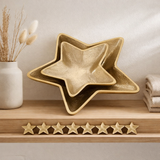 Déco Shell Star 12x 2er set box Master Box Starlight Gold ou Silver Christmas Decoration Aluminium en situation