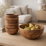 Bol en bois décoration bol maître boîte 8 parties 20 ou 25 cm aliments acacia massive en situation