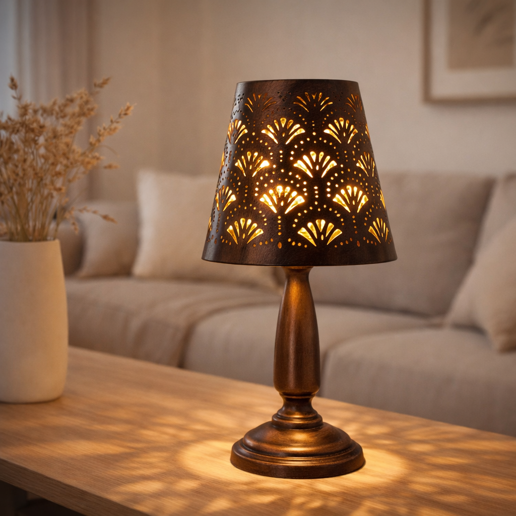 Tables solaires LED Elsa - lampe de table en métal à l'extérieur dans AltMessing, avec des LED intégrés en situation