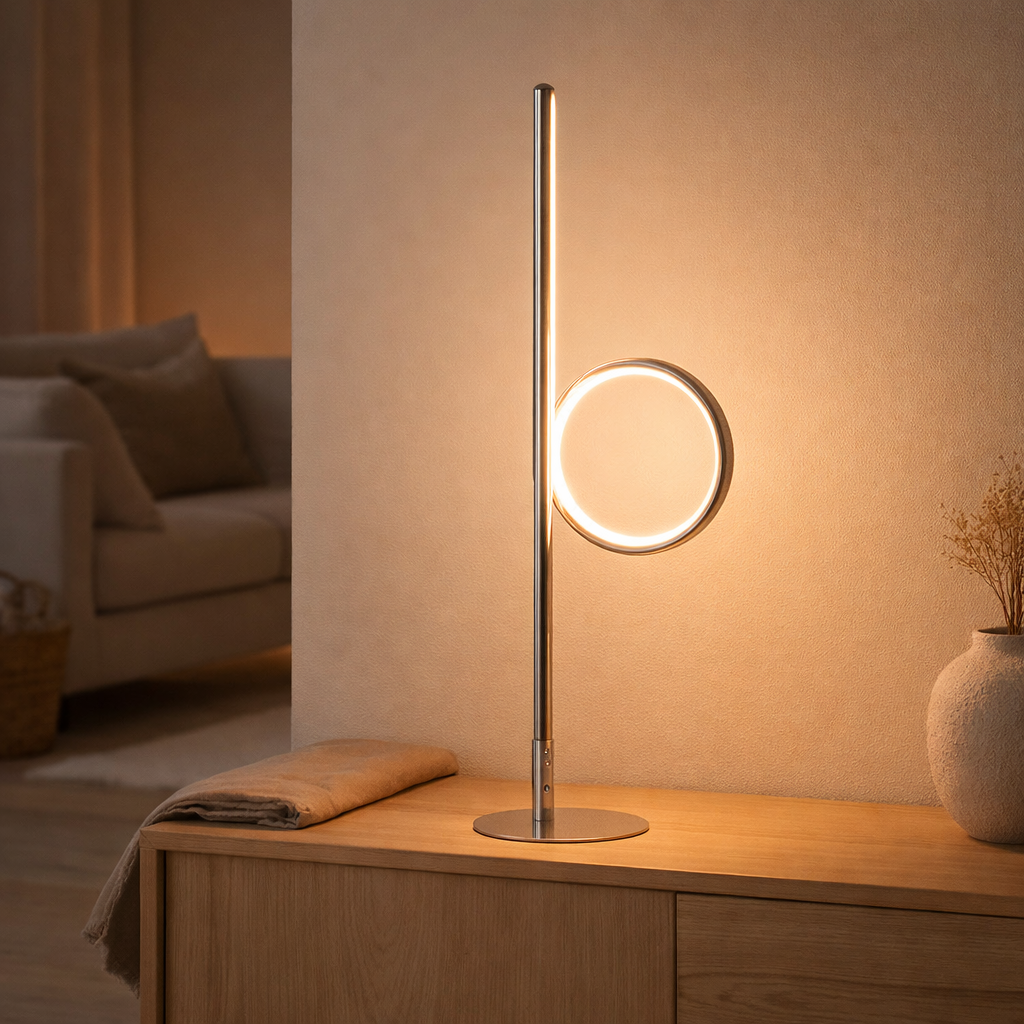 Lampe de table à LED Boucle H: 65 cm en situation