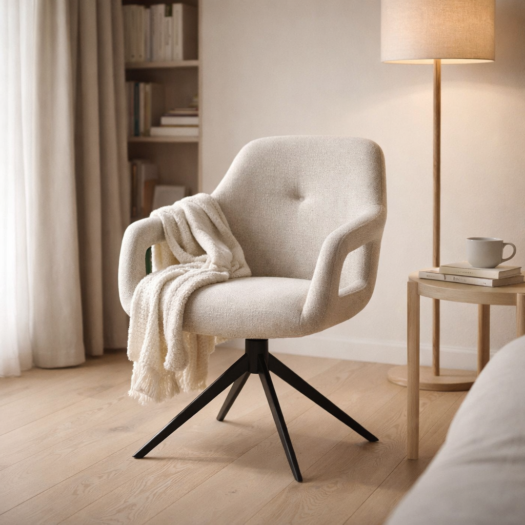 Déplacer le lin Sahara tissu de fauteuil - Fonction de détente - Cadre noir en situation