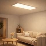 Panneau d'assemblage LED Sorriso, lampe de montage en métal et en plastique en blanc avec des LED fermement construites, 30 x 60 cm pour les intérieurs en situation