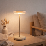 «Pasi» de tablette sans fil pour l'extérieur et à l'intérieur, en métal et en plastique en beige, dimmable, avec une fonction tactile et mémoire, environ. 26 cm de haut en situation