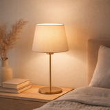 Lampe de table bologne h: 45 cm beige / laiton en situation