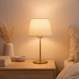 Lampe de table bologne h: 45 cm beige / laiton en situation