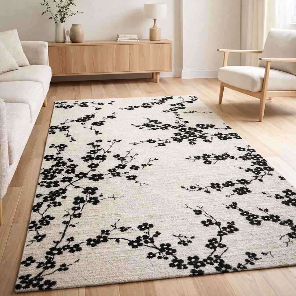 Tapis Eco - Night Snow - Tapis noir en situation