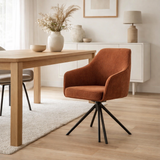 Blues Armstoel - Ribstof Copper - Draaivoet en situation