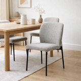 Ventura chaise tissu en peluche acier en situation