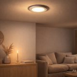 LED Plafond LAMP Point Ø 12,5 cm, LED fermement intégrée avec 7 watts, lumière blanche neutre, dimmable en utilisant un gradateur de phase / section en situation