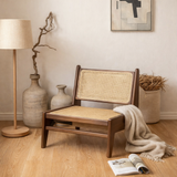 Designer Rattan et Wood Seat - Fauteuil - Kangaroo - Style Japandi en situation