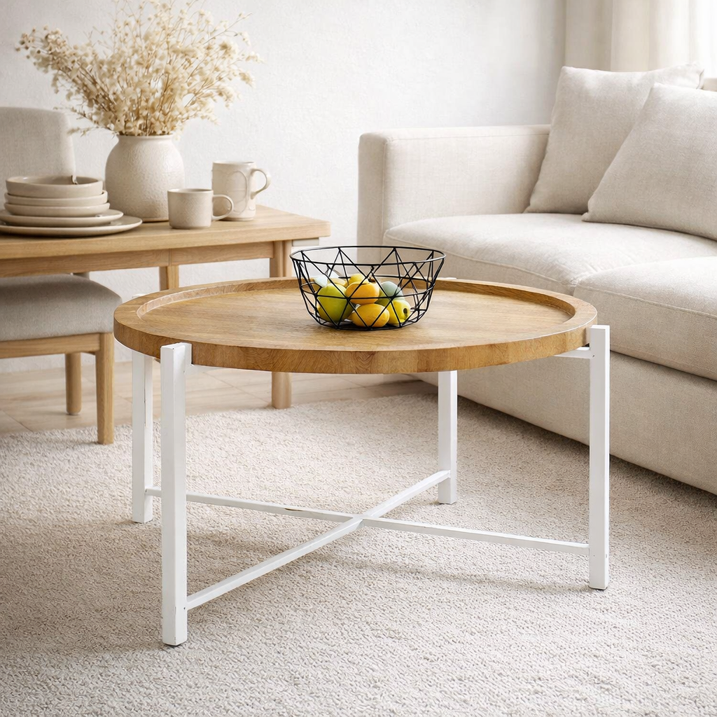 Table basse Ø75 cm table d'appoint de salon table de salon rond en situation