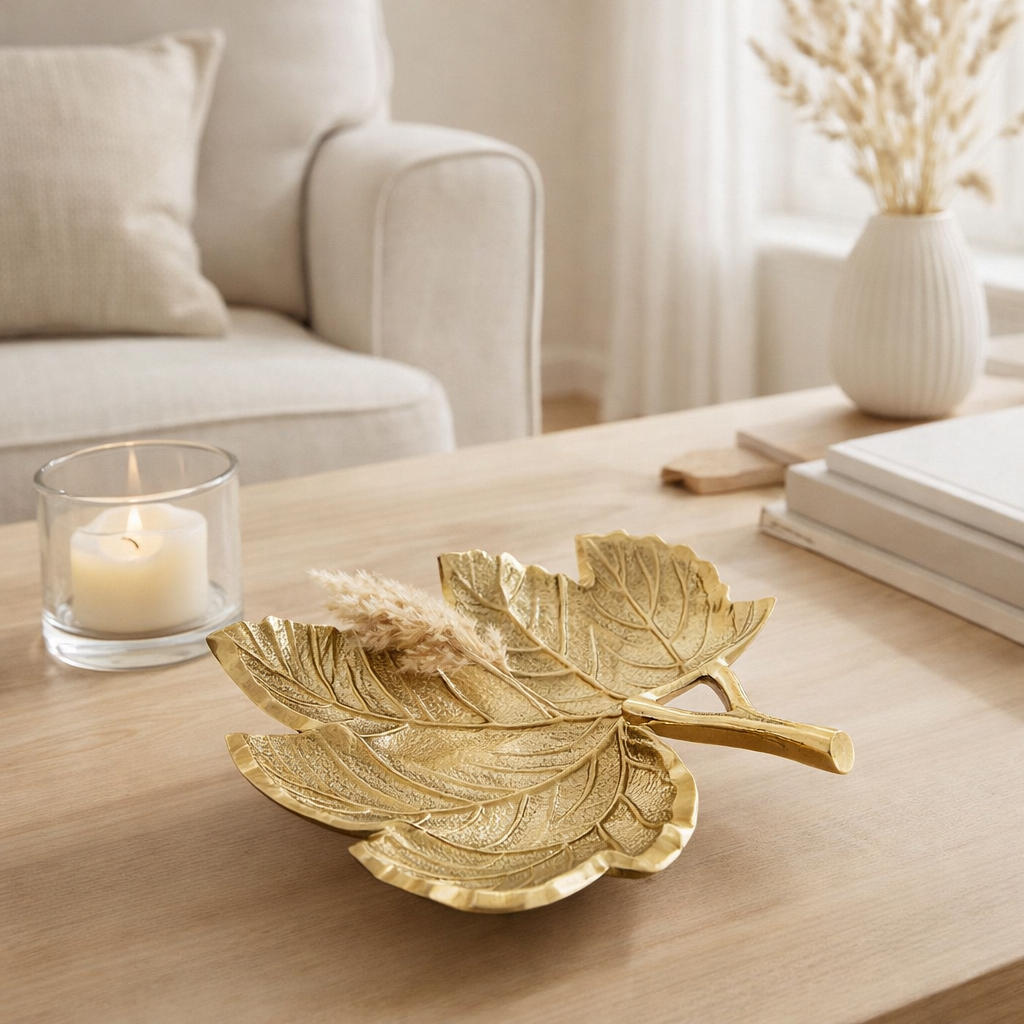 Coquille décorative en aluminium feuille d'or ou de feuille argentée en situation